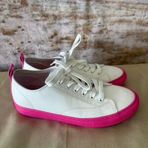 Marc Fisher Women’s White & Hot Pink Sneakers Size 8.5M